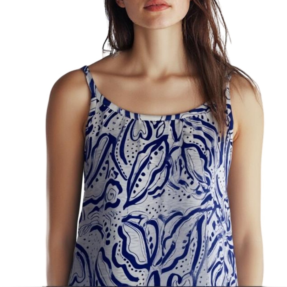 C&C California Blue and White Tank Top